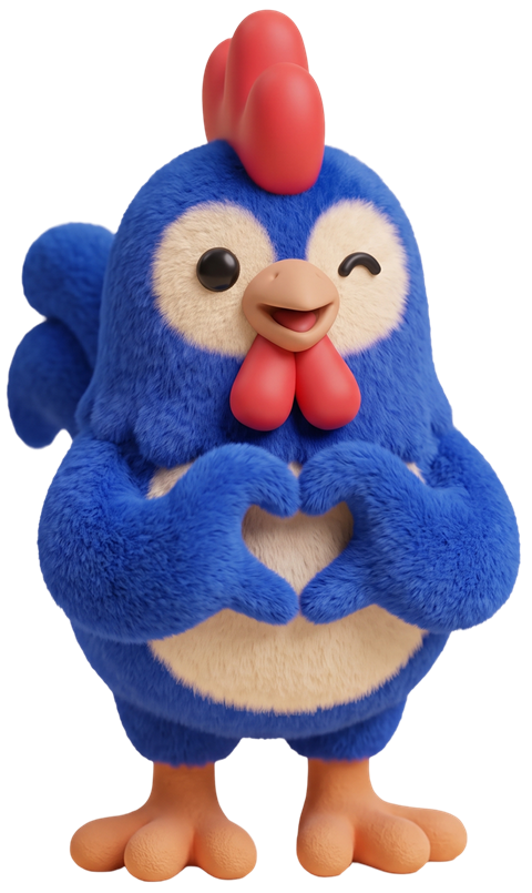 CocoPay, la mascotte FrenchPay, fait un cœur avec ses ailes